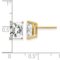 14K Yellow Gold 8x 6mm Octagon Radiant-Cut Cubic Zirconia Post Earrings view 4