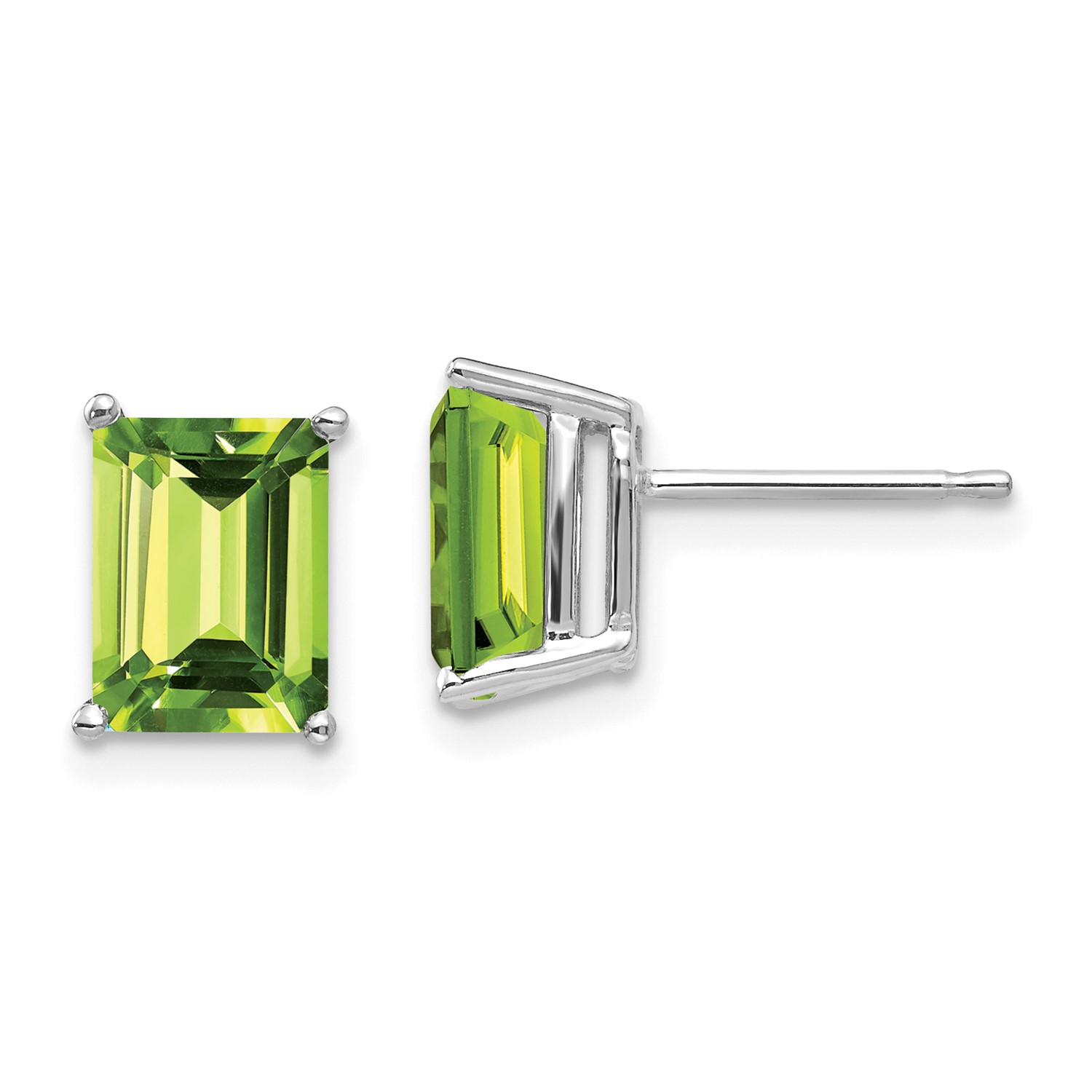 14k White Gold 8x6mm Emerald Cut Peridot Earrings Ebay 14k White Gold 8x6mm Emerald Cut Peridot Earrings Gem Wt 3 5ct