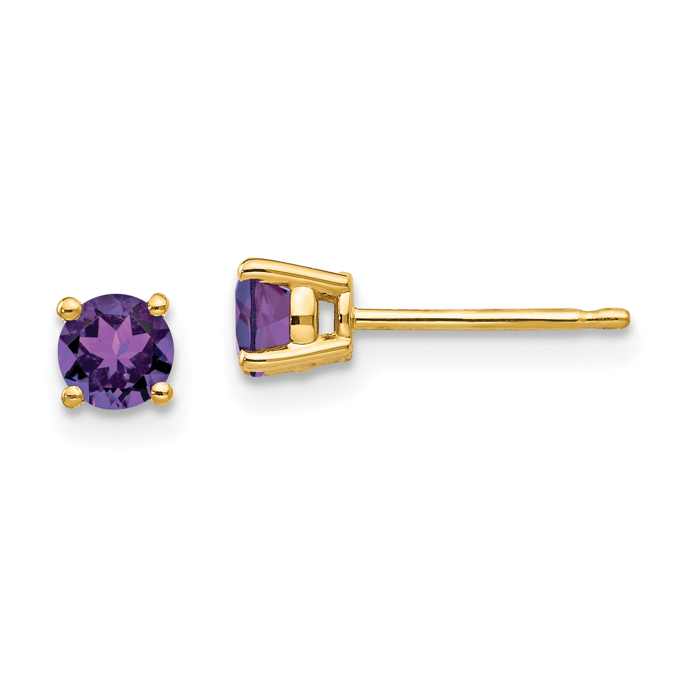 14k 4mm Amethyst Earrings (XE71AM)