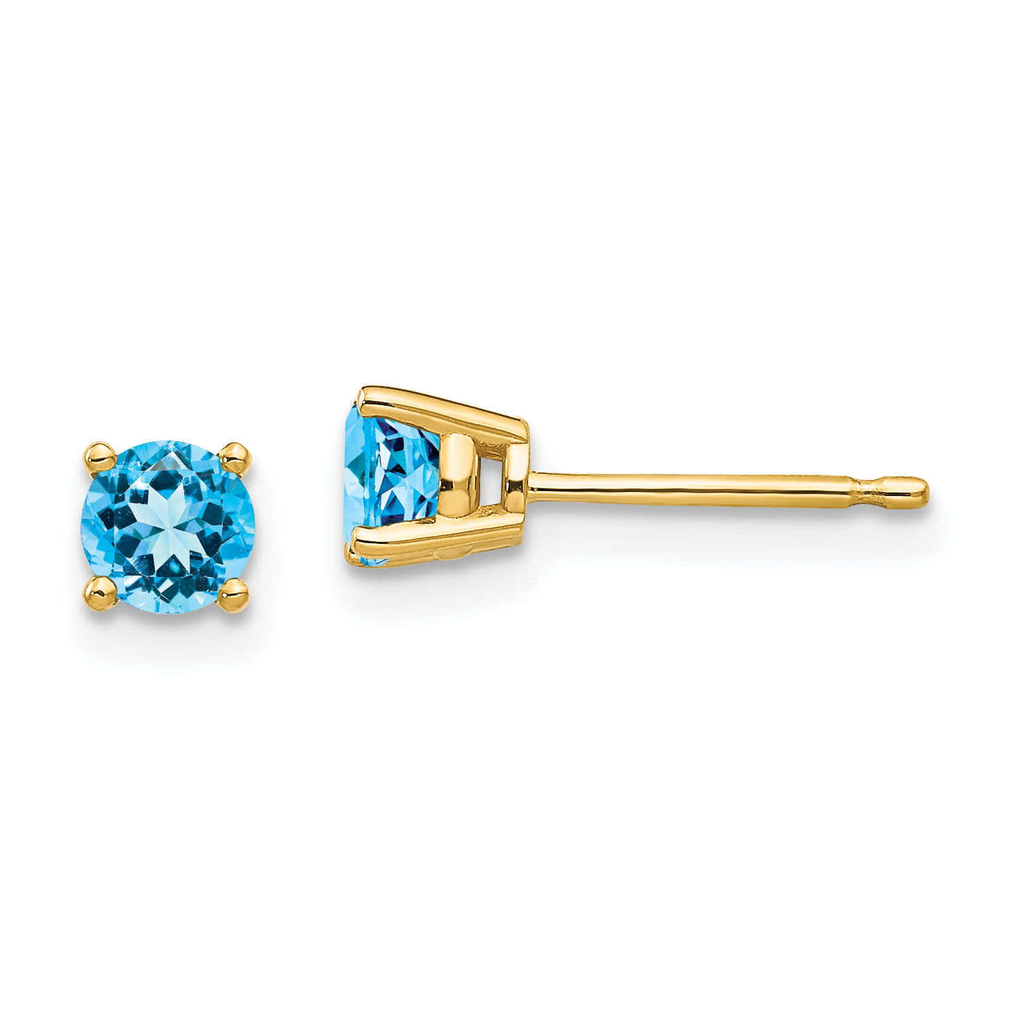 14k 4mm Blue Topaz Earrings (XE71BT)