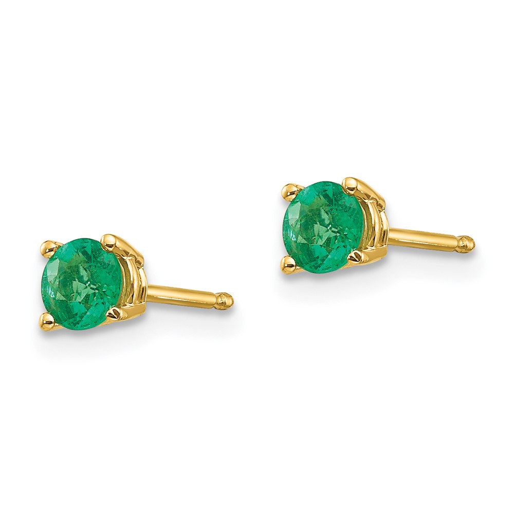 14k Emerald Post Earrings (XE71E-B)