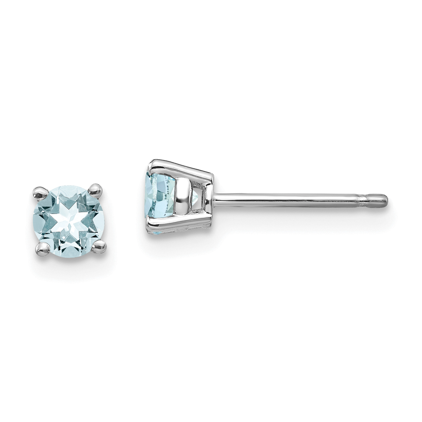 14k White Gold Aquamarine Post Earrings (XE71WAQ-B)