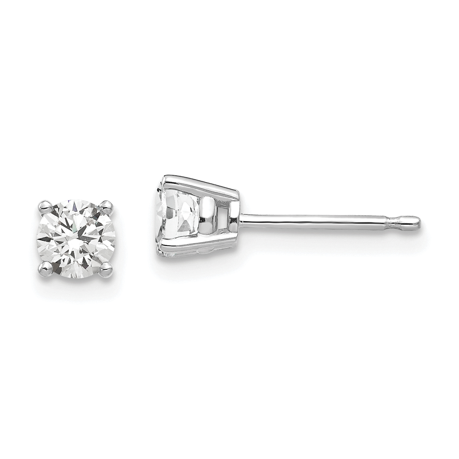 14k White Gold 4mm Cubic Zirconia Earrings (XE71WCZ)