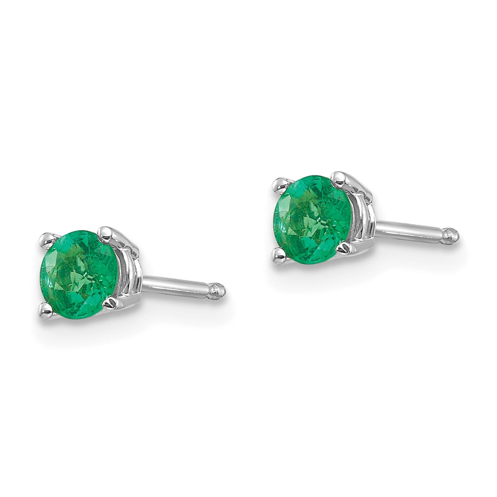 14k White Gold Emerald Earrings (XE71WE-B)