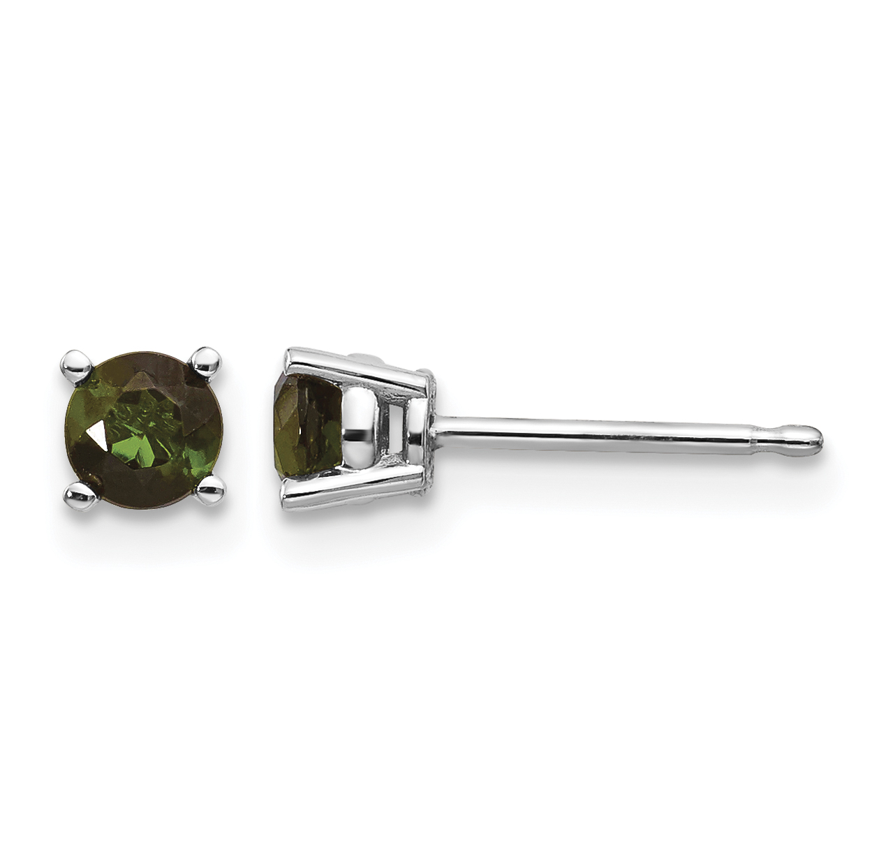 14k White Gold Green Tourmaline Earrings (XE71WGT-B)