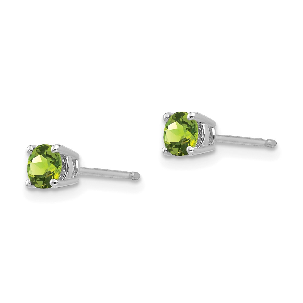 14k White Gold 4mm Peridot Earrings (XE71WPE)
