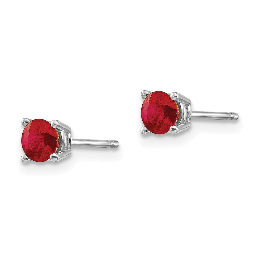 14k White Gold Ruby Earrings (XE71WR-B)