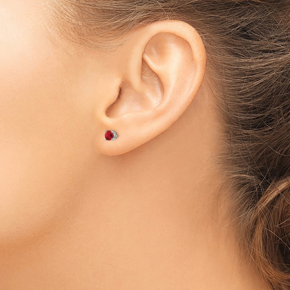 14k White Gold Ruby Earrings (XE71WR-B)