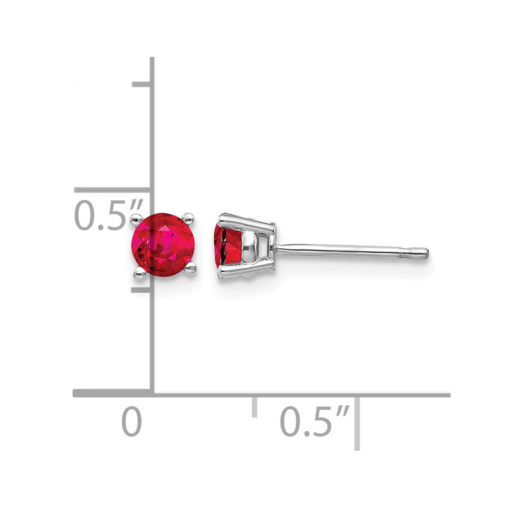 14k White Gold Ruby Earrings (XE71WR-B)