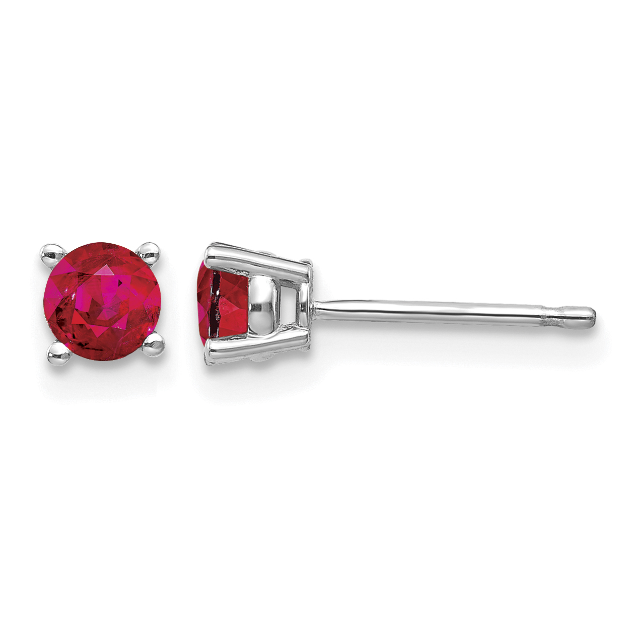 14k White Gold Ruby Earrings (XE71WR-B)