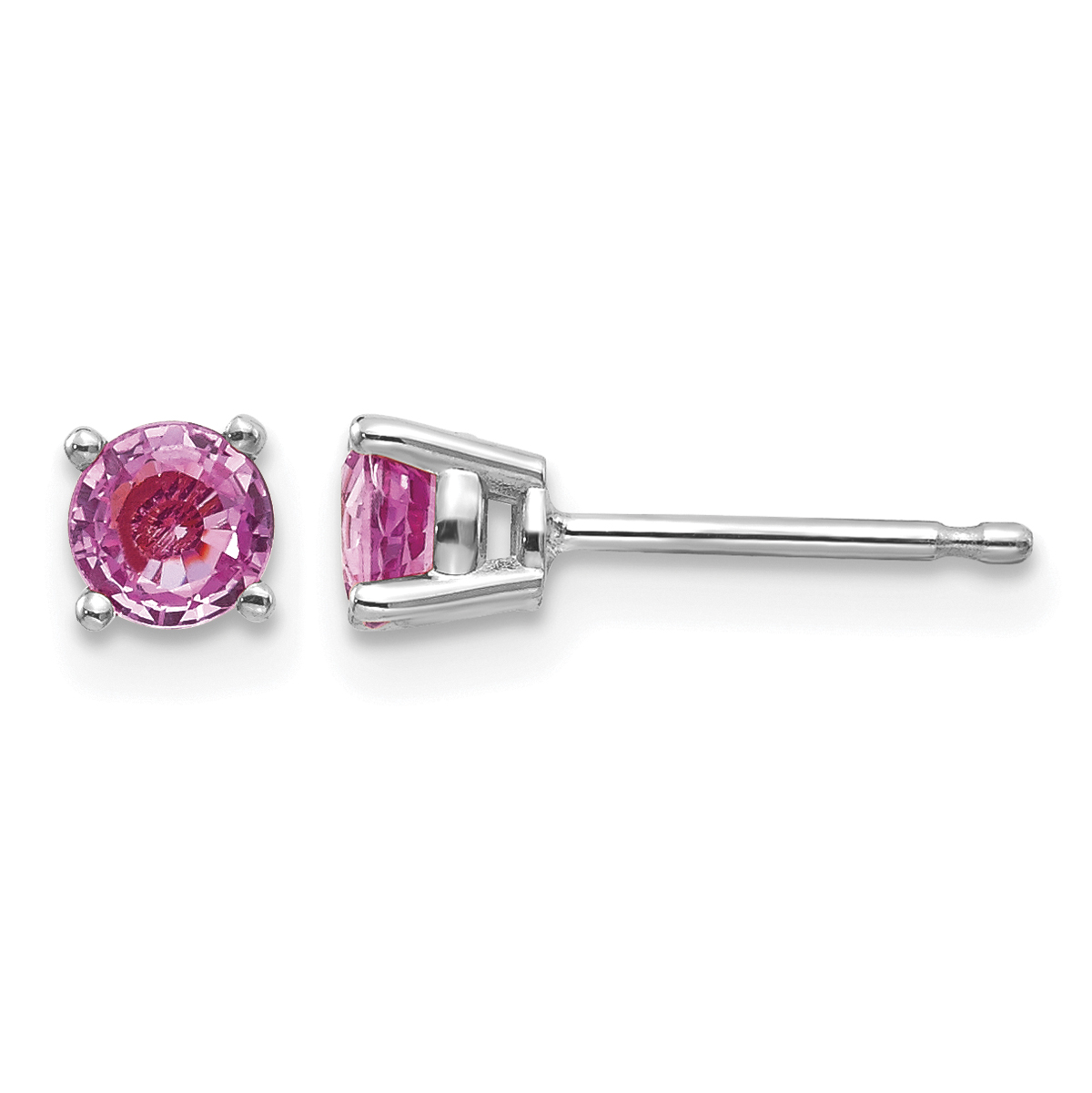 14k White Gold Pink Sapphire Earrings (XE71WSP-B)