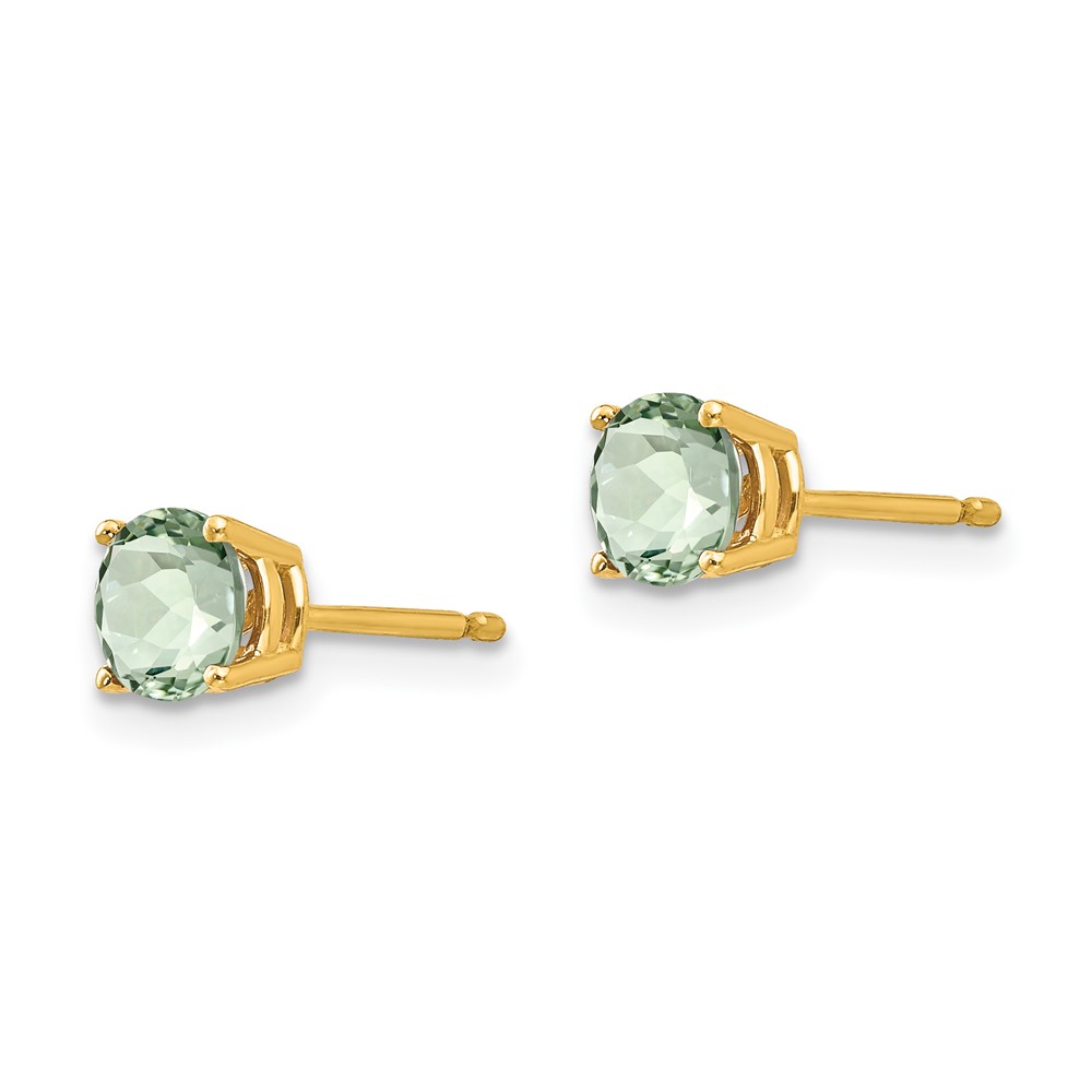 14k 5mm Round Green Quartz Earrings (XE72AG)
