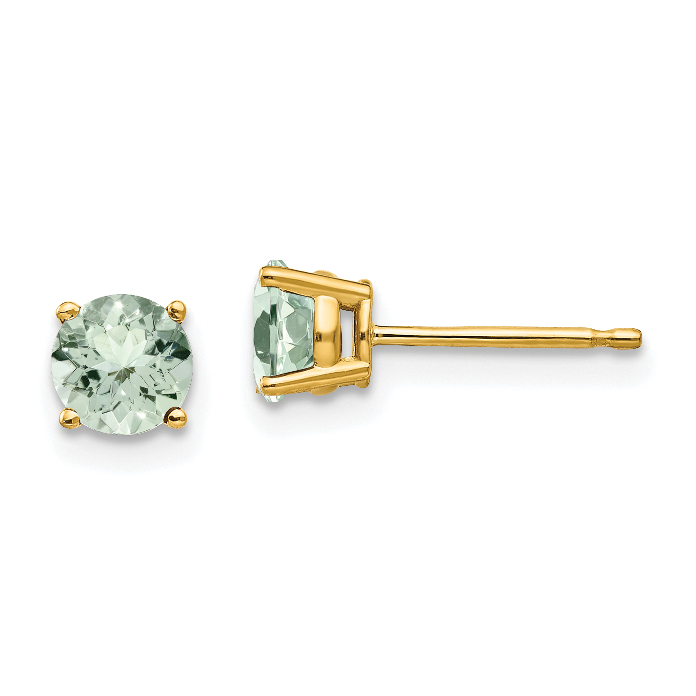 14k 5mm Round Green Quartz Earrings (XE72AG)