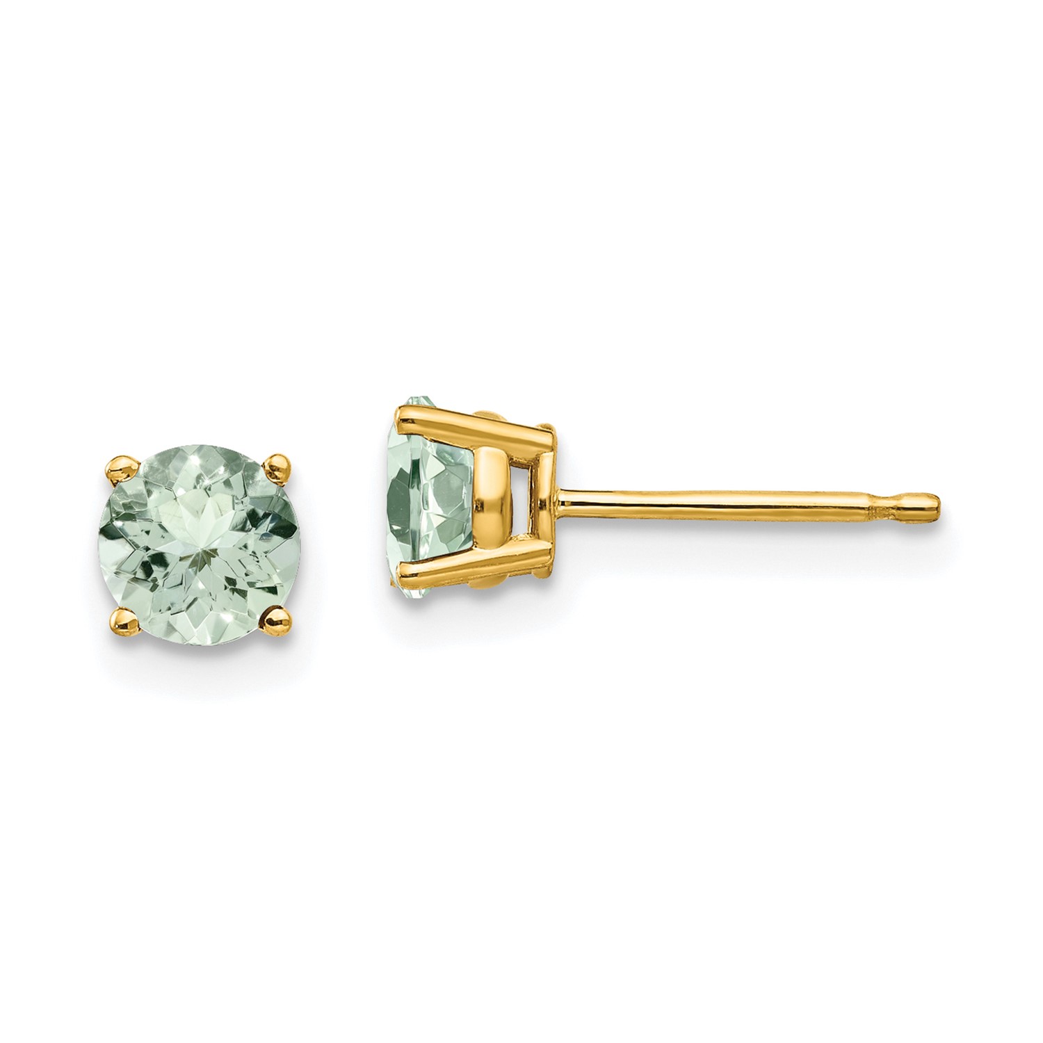 14k Yellow Gold 5mm Round Green Amethyst Earrings Ebay 14k Yellow Gold 5mm Round Green Amethyst Earrings Gem Wt 0 9ct