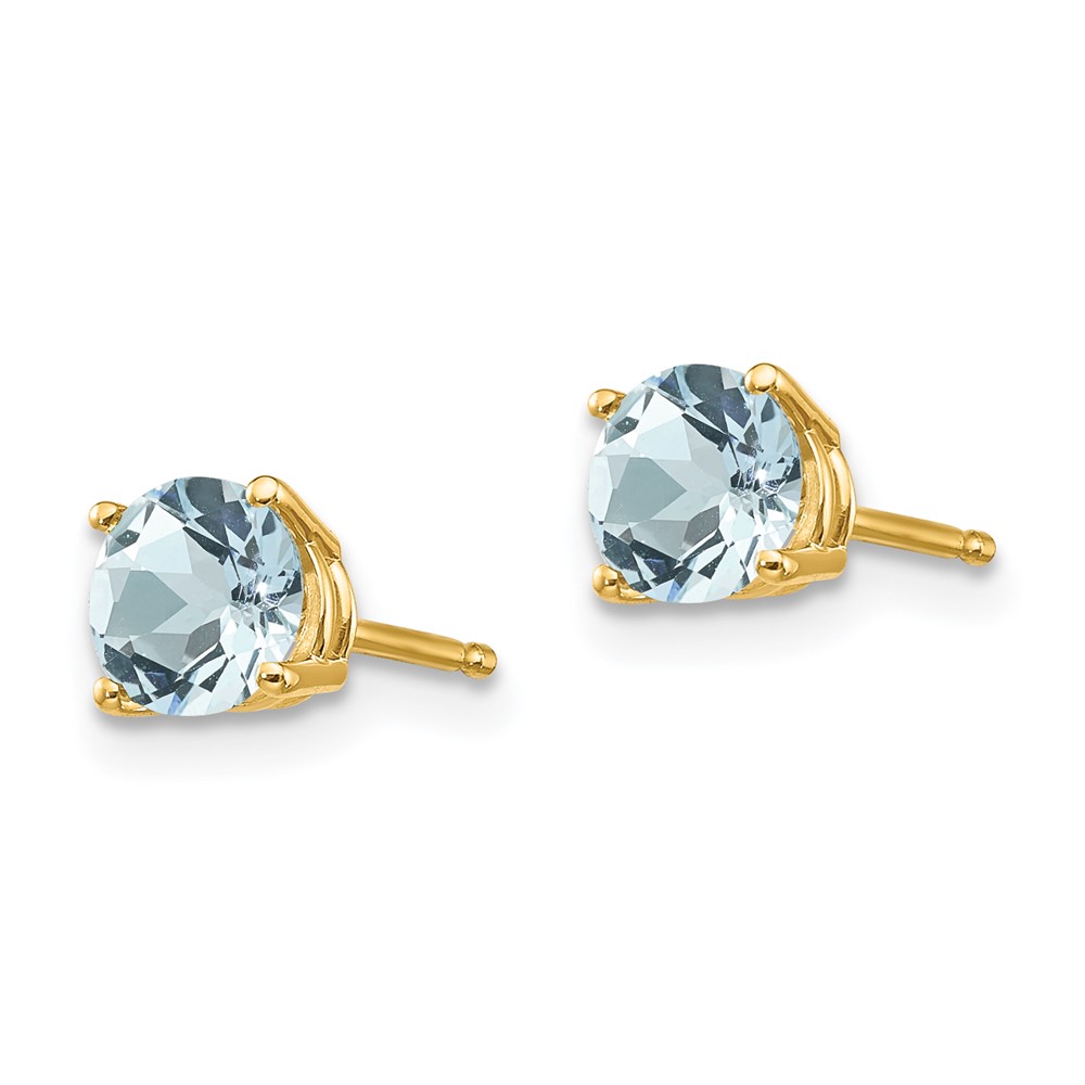 14k Aquamarine Post Earrings (XE72AQ-B)