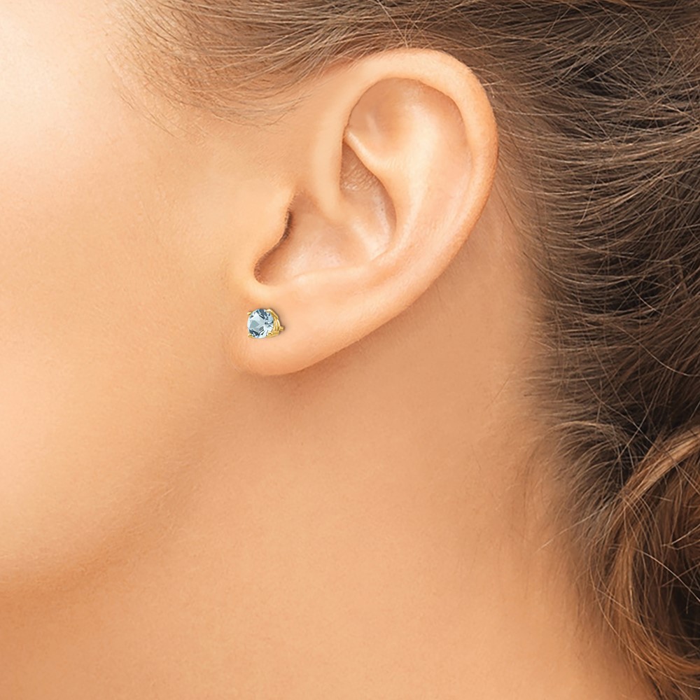 14k Aquamarine Post Earrings (XE72AQ-B)