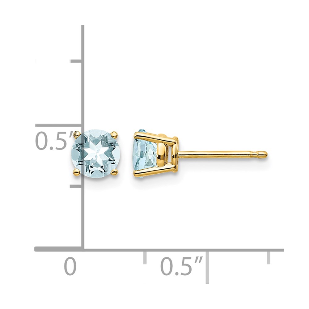 14k Aquamarine Post Earrings (XE72AQ-B)