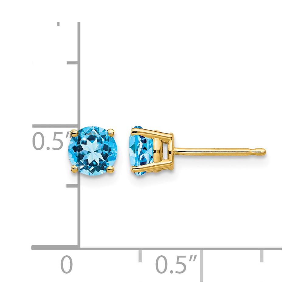 14k 5mm Blue Topaz Earrings (XE72BT)