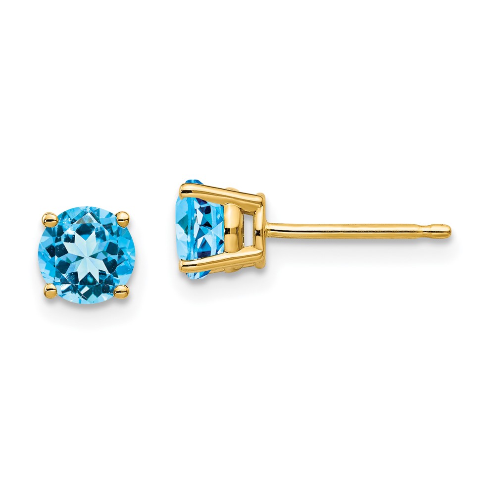 14k 5mm Blue Topaz Earrings (XE72BT)