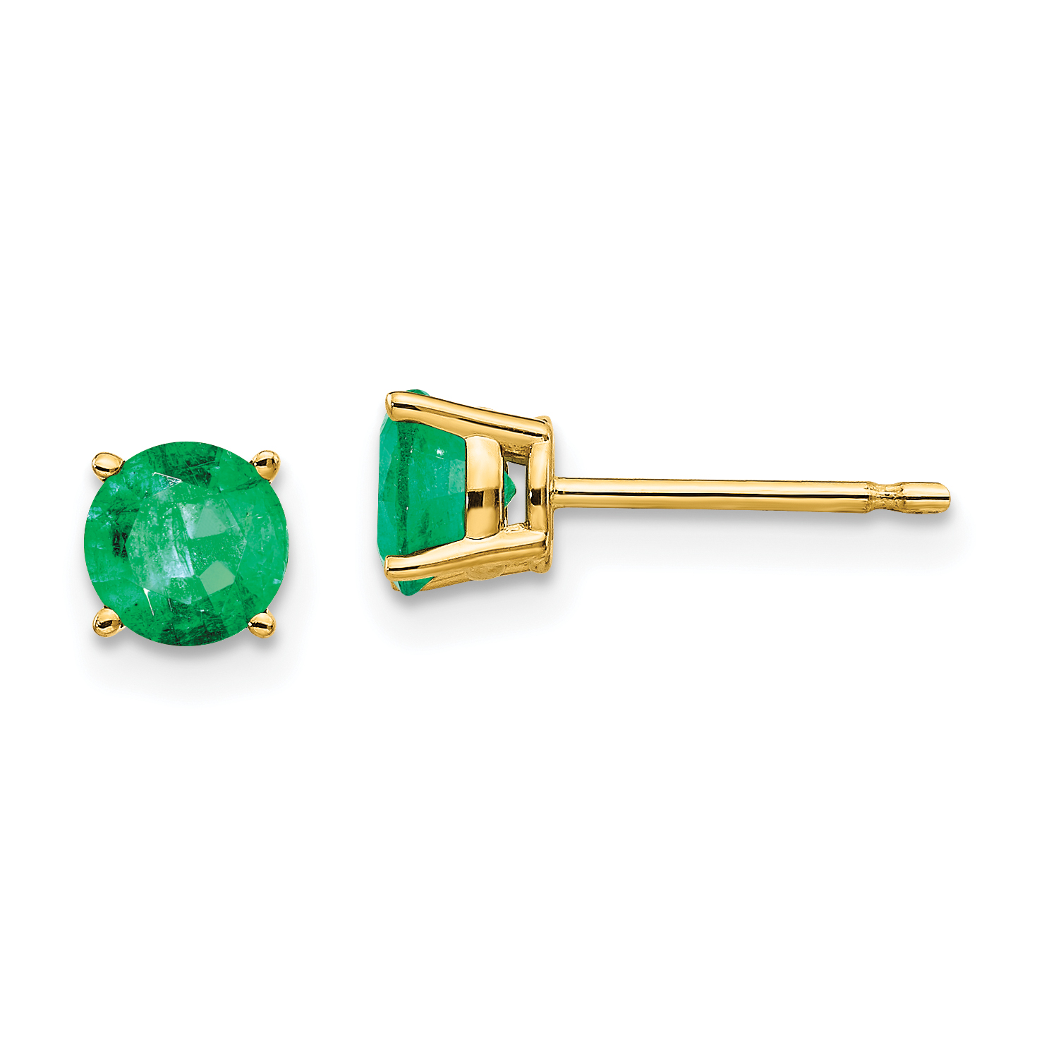 14k Emerald Post Earrings (XE72E-B)
