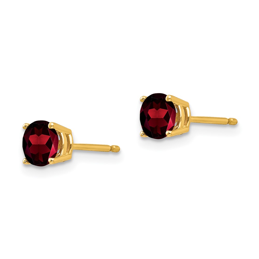 14k 5mm Garnet Post Earrings (XE72GA)
