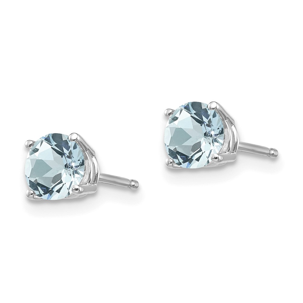 14k White Gold Aquamarine Earrings (XE72WAQ-B)