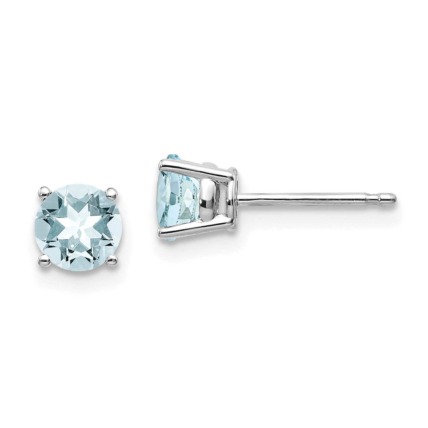 14k White Gold Aquamarine Earrings (XE72WAQ-B)