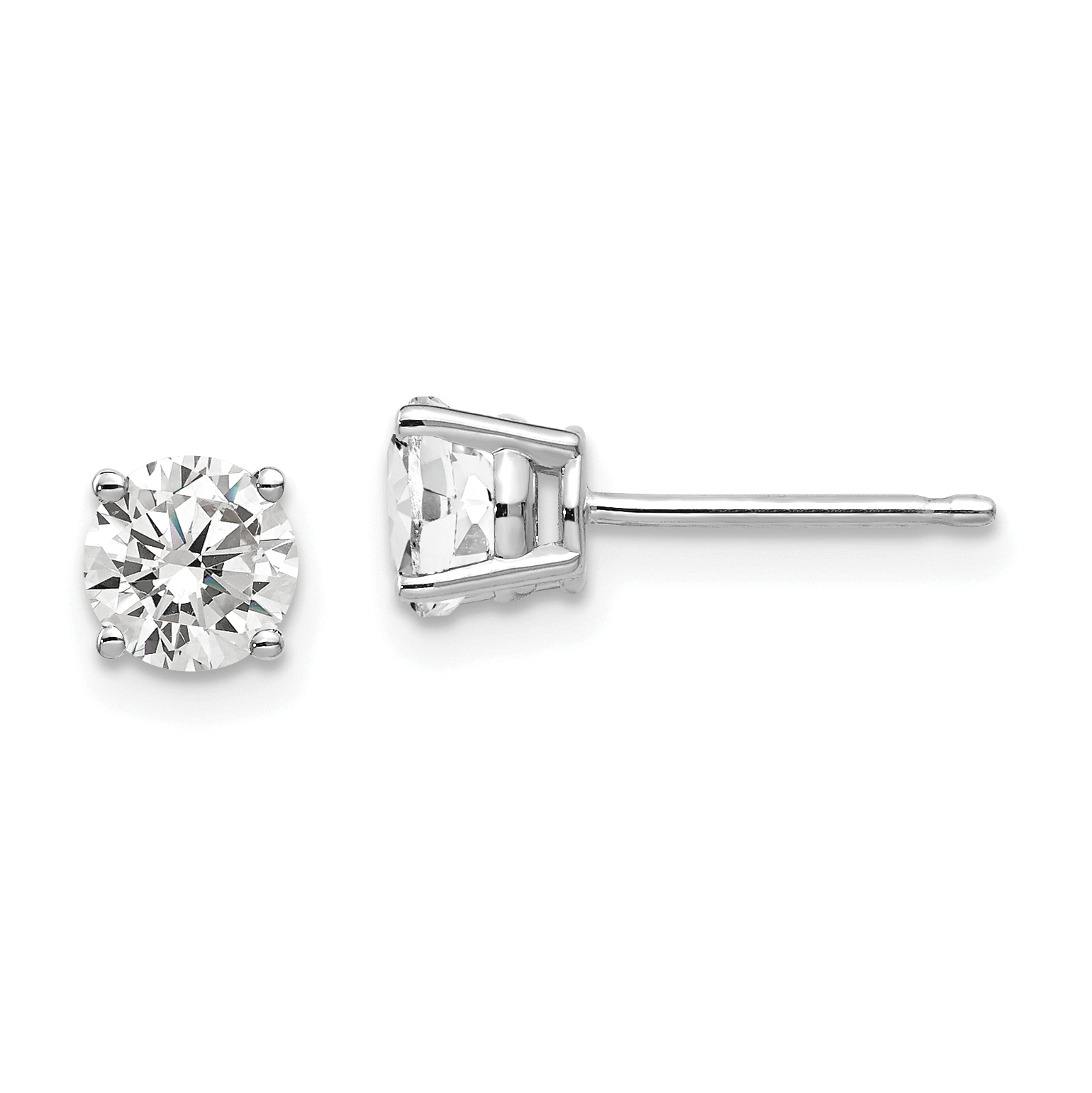 14k White Gold 5mm Cubic Zirconia Earrings (XE72WCZ)