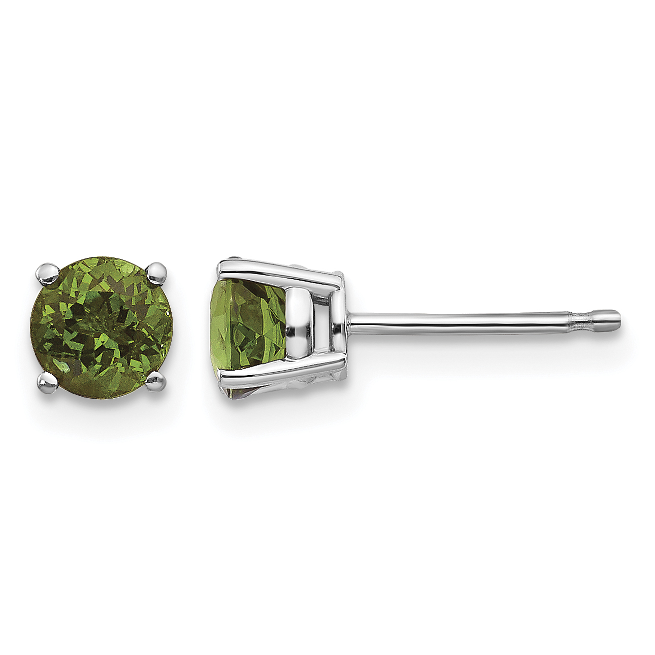 14k White Gold Green Tourmaline Earrings (XE72WGT-B)