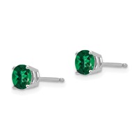 14K White Gold 5mm Round Mount St. Helens Post Earrings view 2