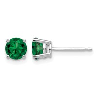 14K White Gold 5mm Round Mount St. Helens Post Earrings view 1