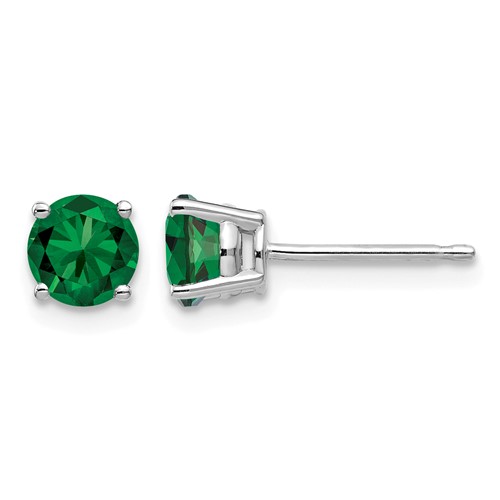 14K White Gold 5mm Round Mount St. Helens Post Earrings