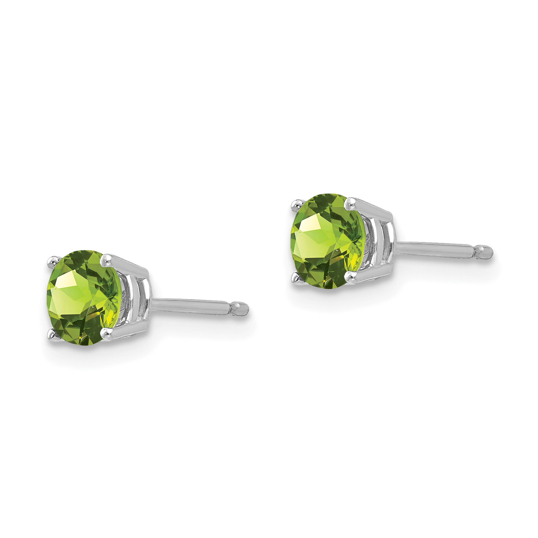 14k Gold 5mm Round Peridot Post Earrings XE72WPE detailed image 2