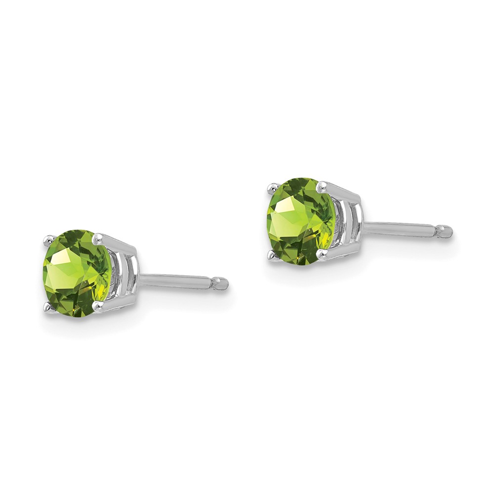 14k White Gold 5mm Peridot Earrings (XE72WPE)