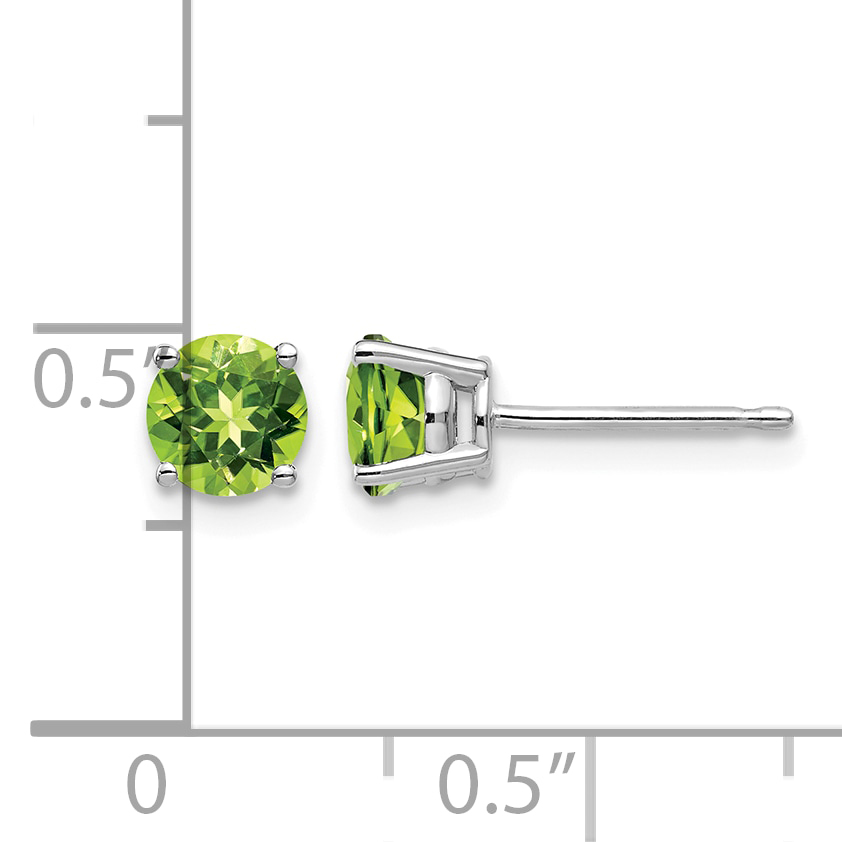 14k Gold 5mm Round Peridot Post Earrings XE72WPE detailed image 4