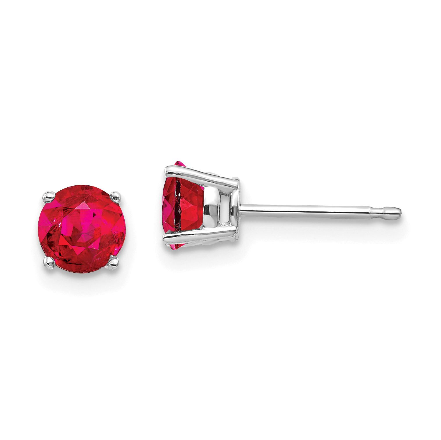 14k White Gold Ruby Earrings (XE72WR-B)