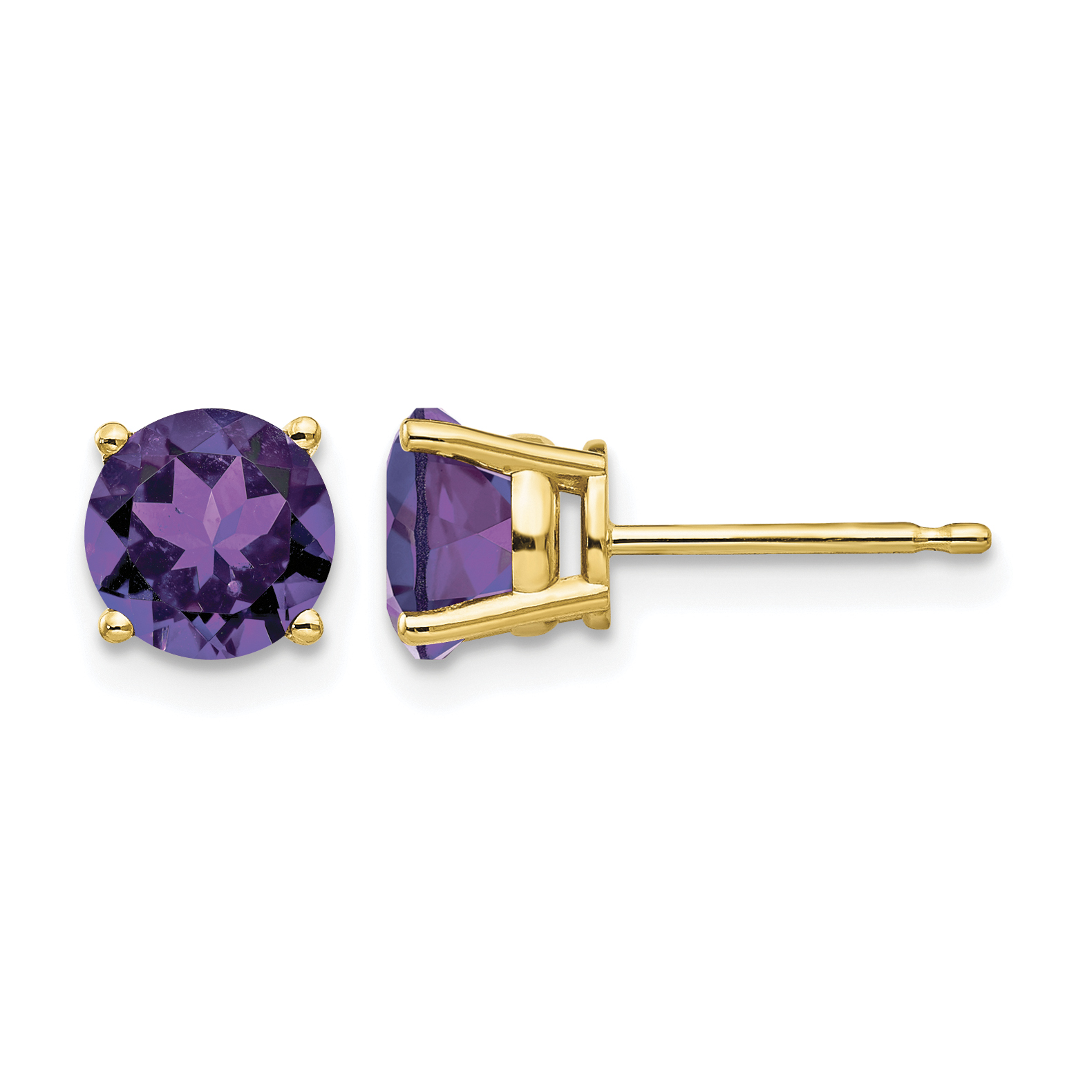 14k 6mm Amethyst Post Earrings (XE73AM)