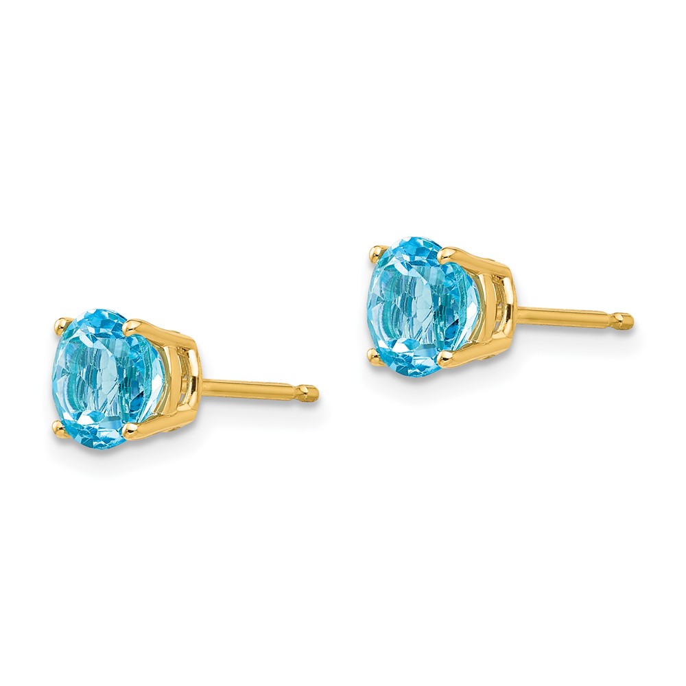 14k 6mm Blue Topaz Earrings (XE73BT)