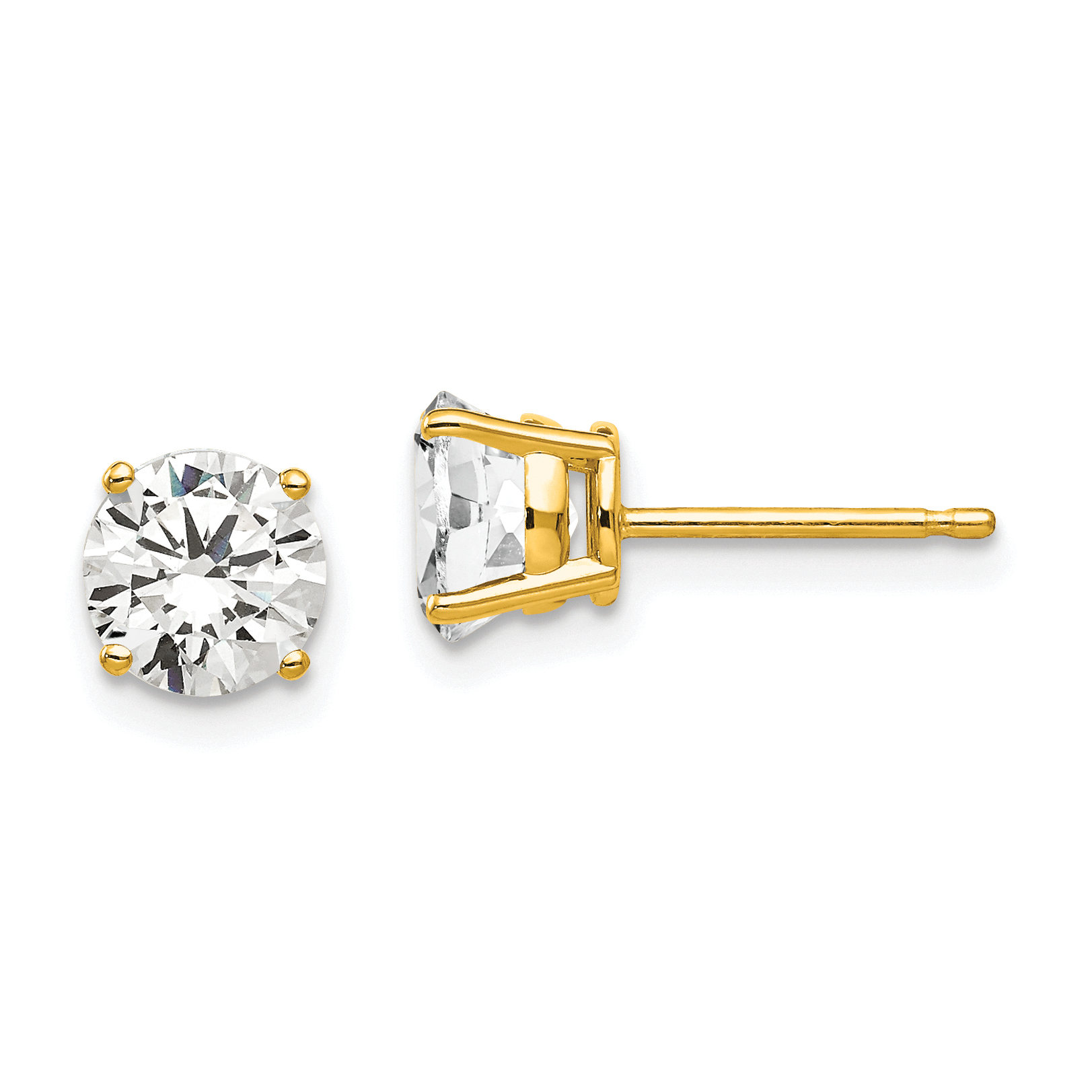 14k 6mm Cubic Zirconia Earrings (XE73CZ)