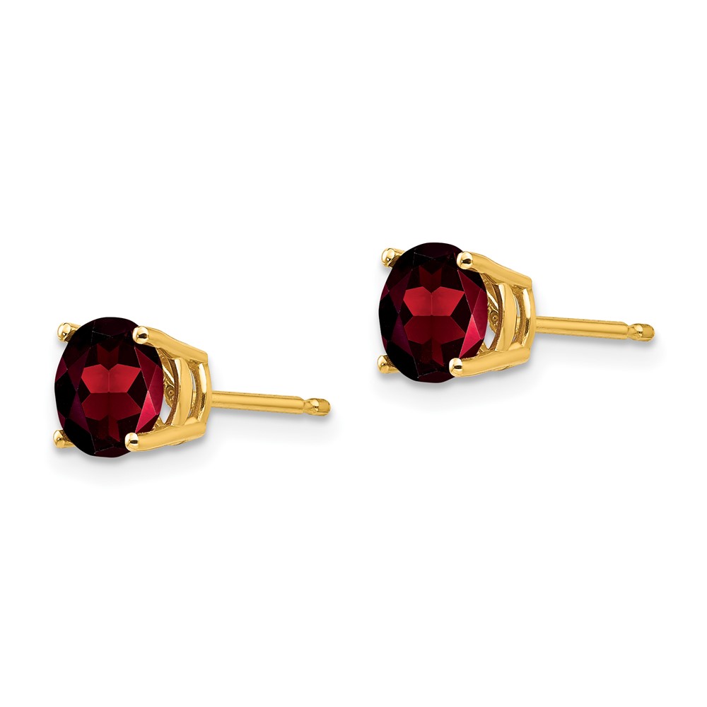 14k 6mm Garnet Post Earrings (XE73GA)