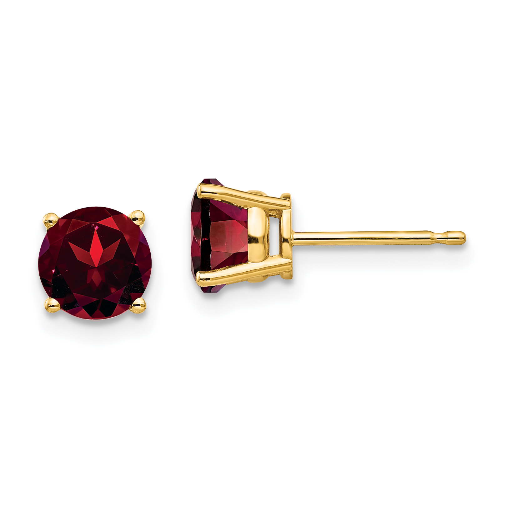 14k 6mm Garnet Post Earrings (XE73GA)