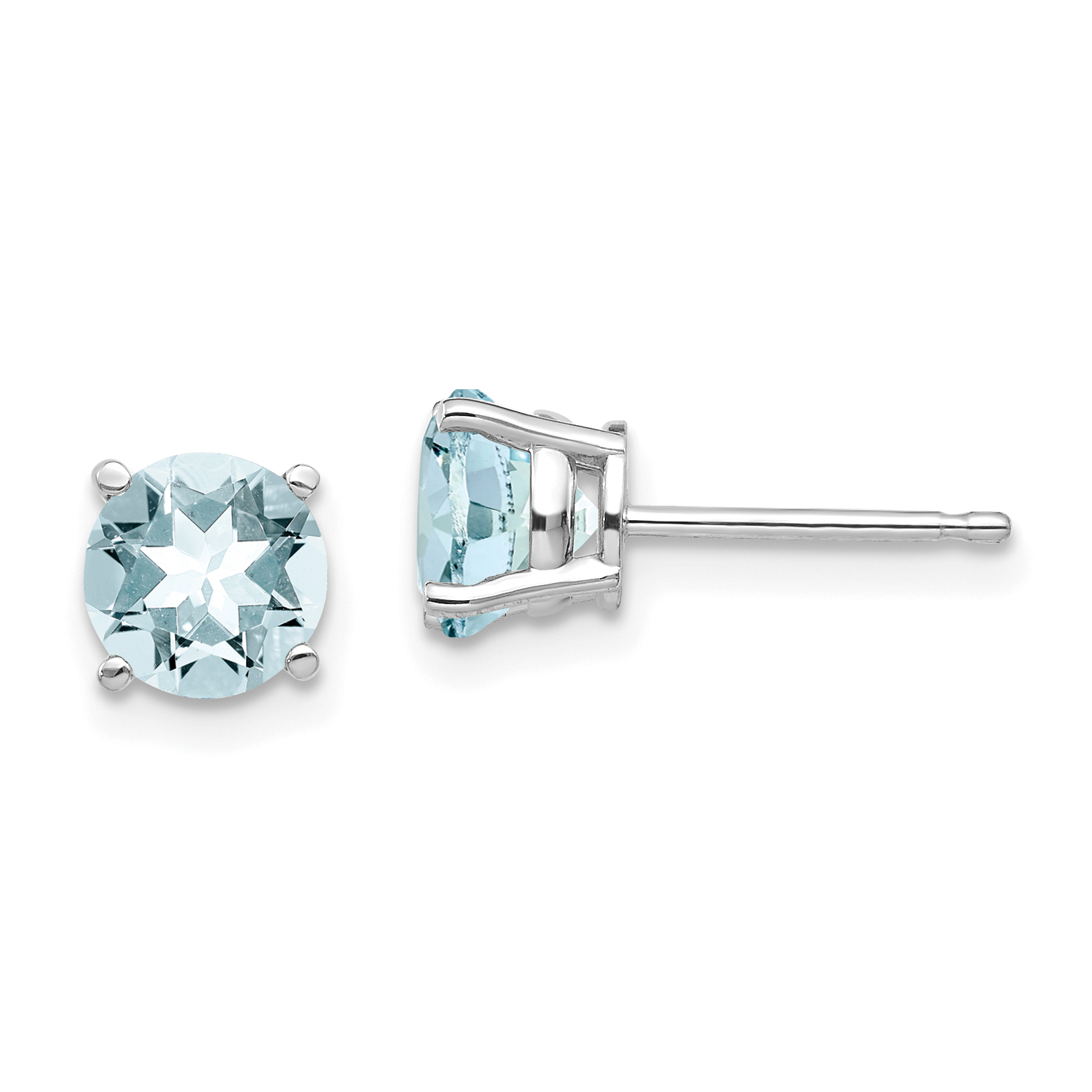 14k White Gold Aquamarine Earrings (XE73WAQ-B)