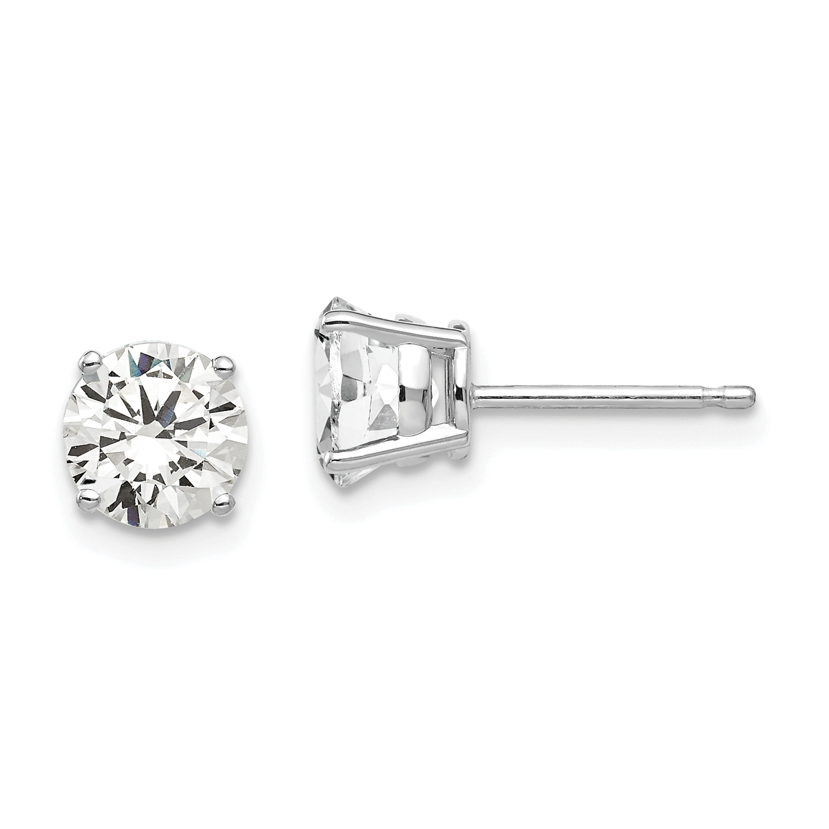 14k White Gold 6mm Cubic Zirconia Earrings (XE73WCZ)