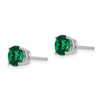 14K White Gold 6mm Round Mount St. Helens Post Earrings view 2