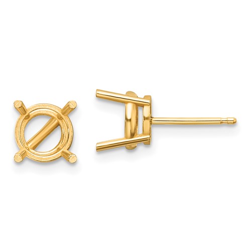 14k 7mm Round Earring Mountings