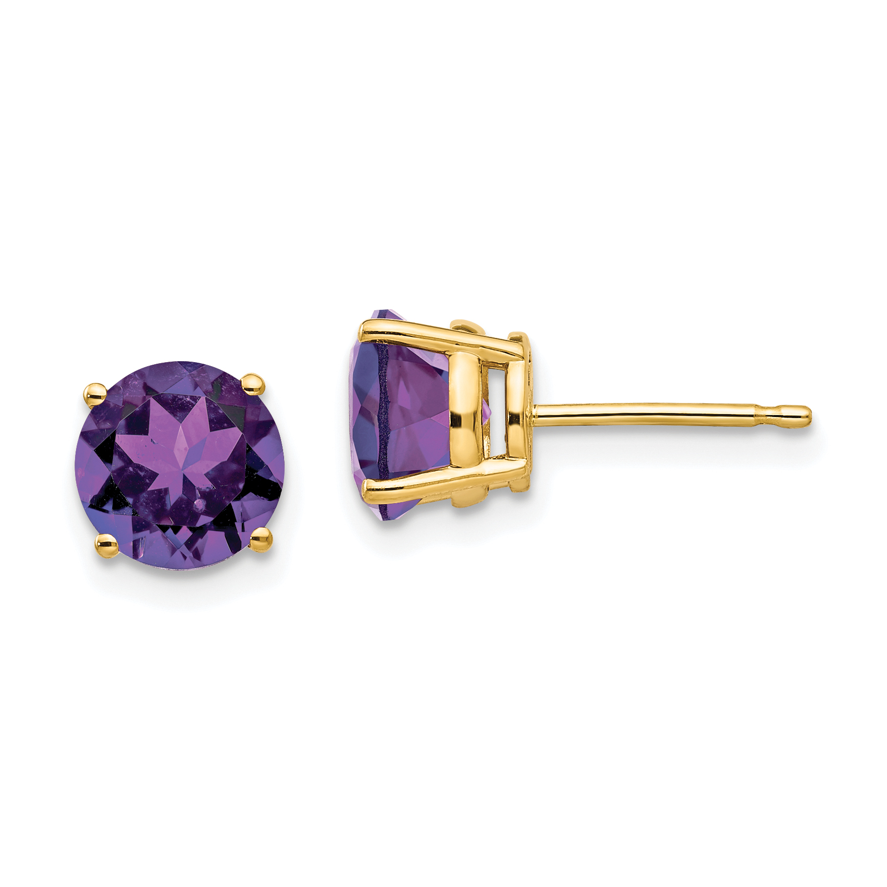 14k 7mm Amethyst Post Earrings (XE74AM)