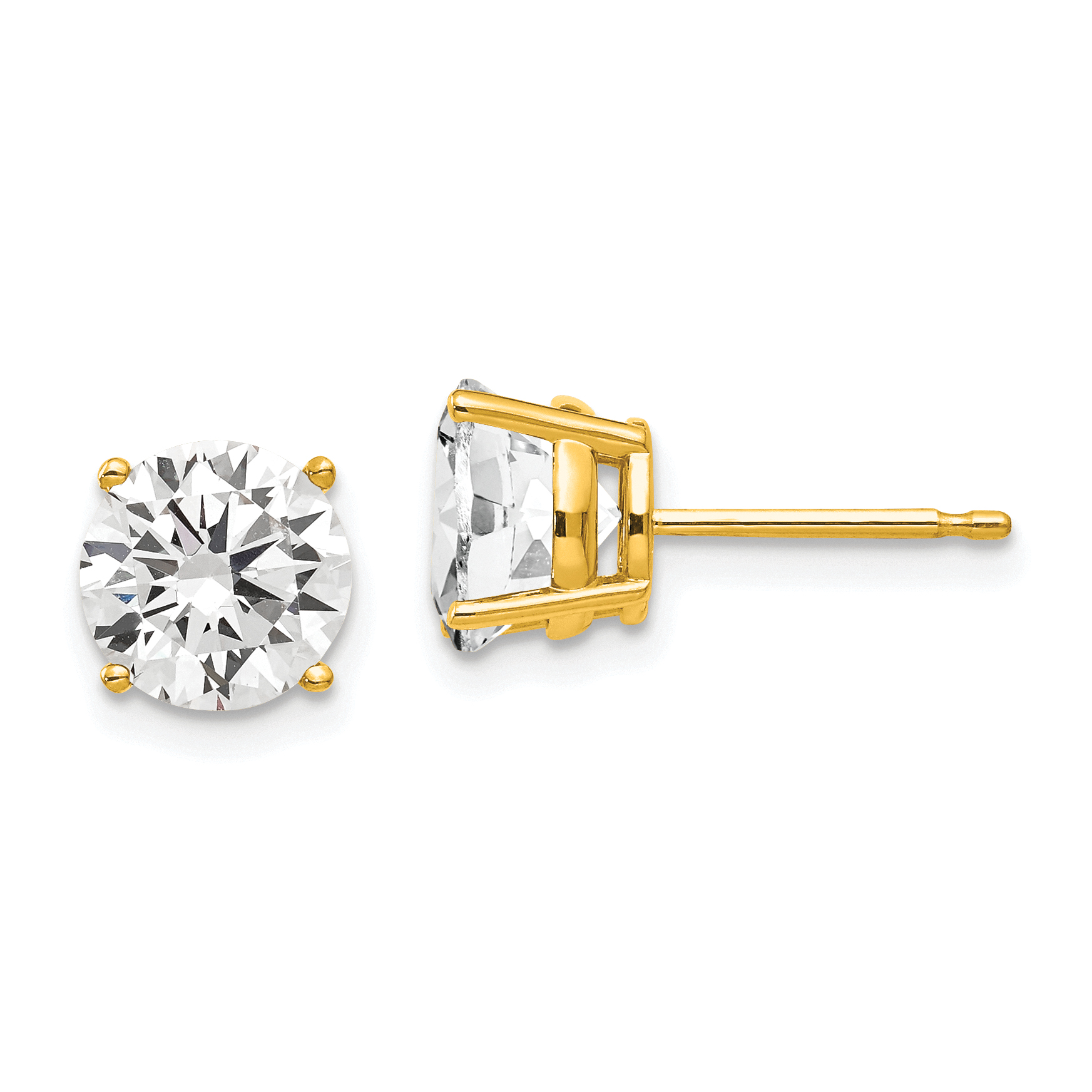 14k 7mm Cubic Zirconia Earrings (XE74CZ)