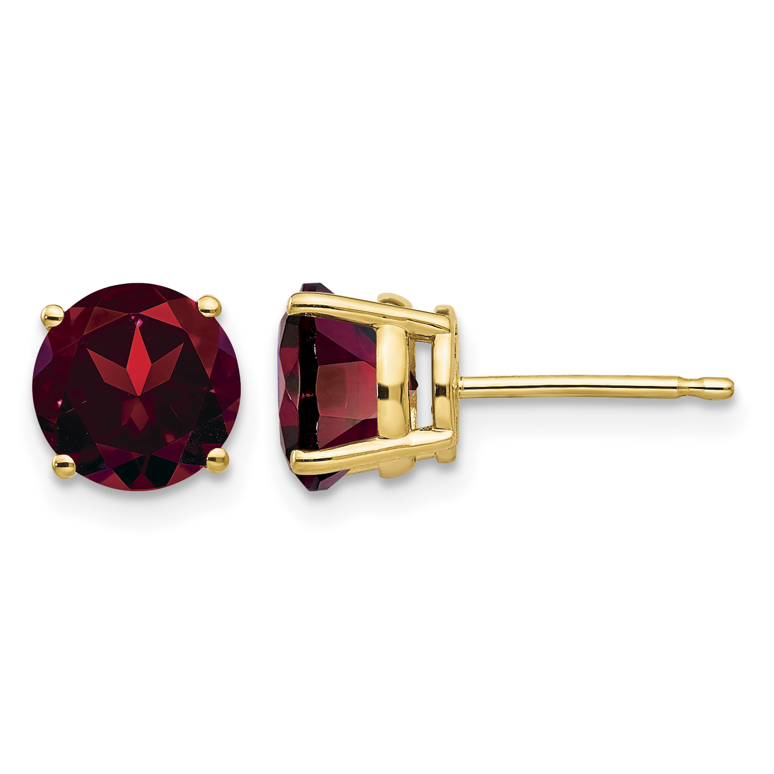 14k 7mm Garnet Post Earrings (XE74GA)