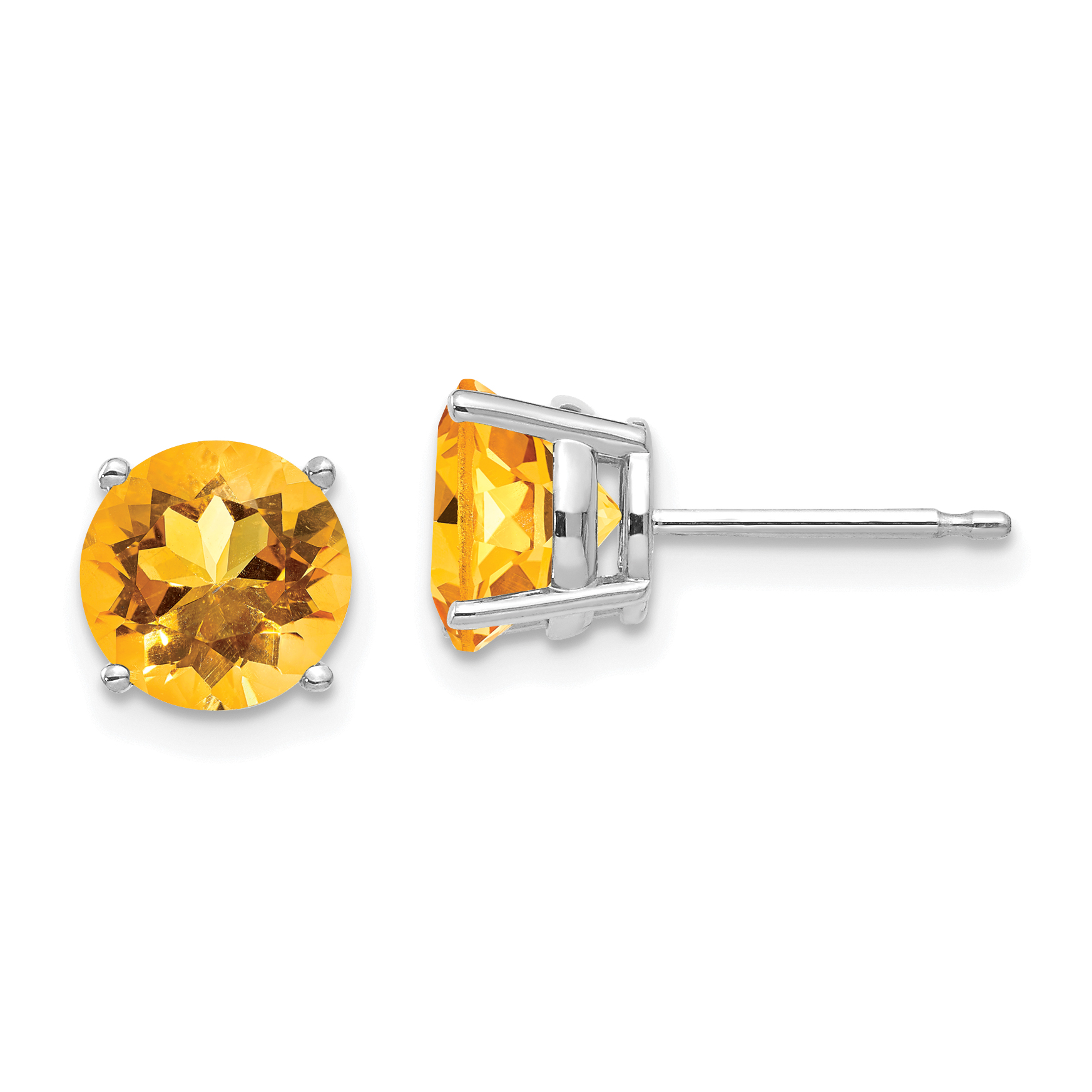14k White Gold 7mm Citrine earring (XE74WCI)