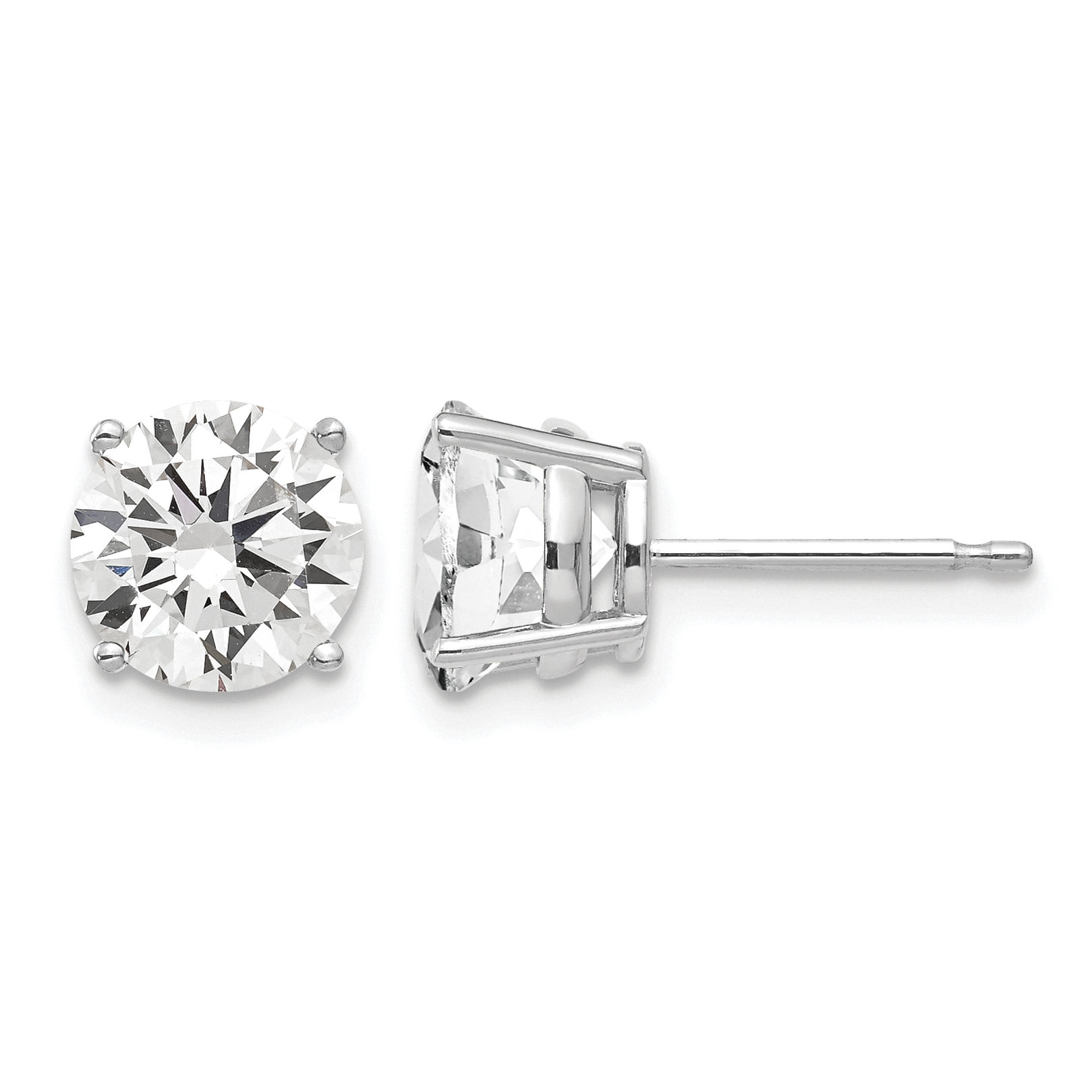 14k White Gold 7mm Cubic Zirconia Earrings (XE74WCZ)